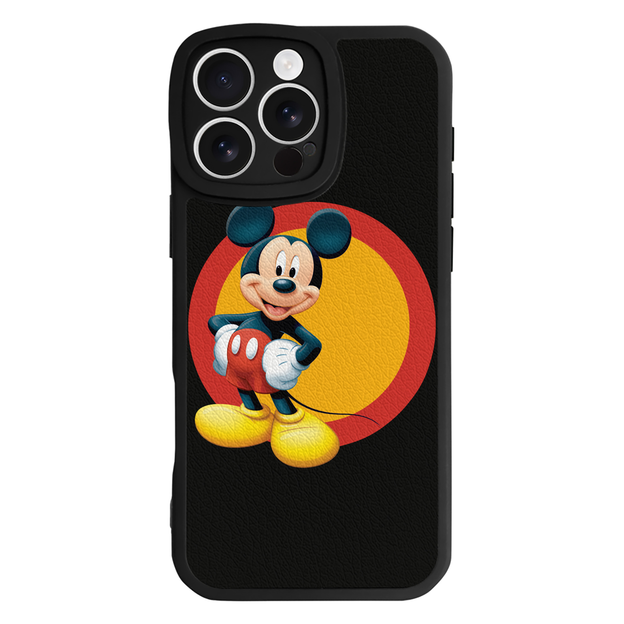 （画像用） ミッキーマウス Mickey Mouse 【iPhone 16シリーズ対応】シリコンスマホケース（レザー調） 材質：シリコン
